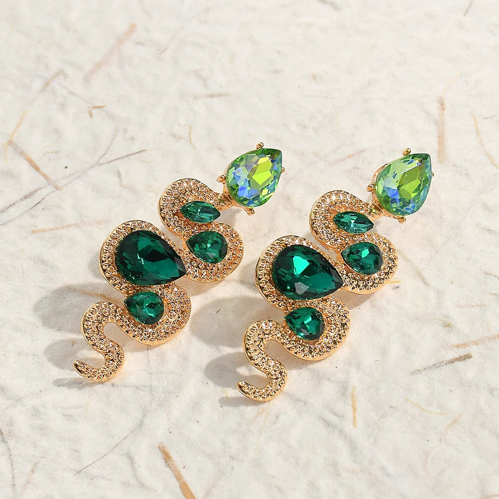 Snake Crystal Earrings For Women