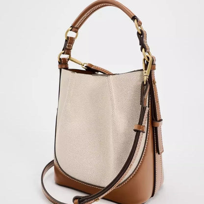 Fashion Wide Strap Bucket Bag High Quality Shoulder Bag for Women