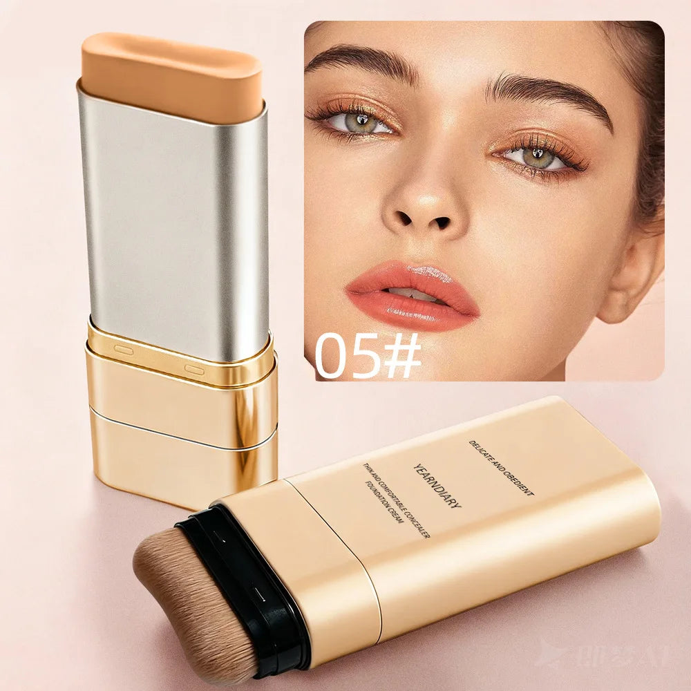 Light and Comfortable Concealer Foundation Cream,Long-lasting and Brightening Moisturizing Double-ended Foundation Cream