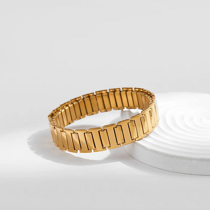 New Gold Plated Stainless Elastic Bracelet For Women