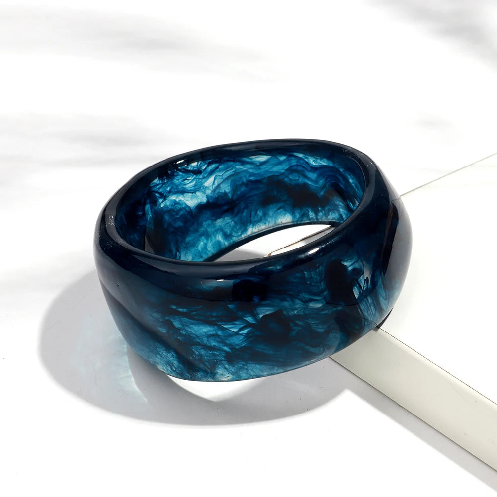 Bohomia Acrylic Irregular Geometric Chunky Bangles for Women Resin Colorful Exaggerated Charm Bracelet
