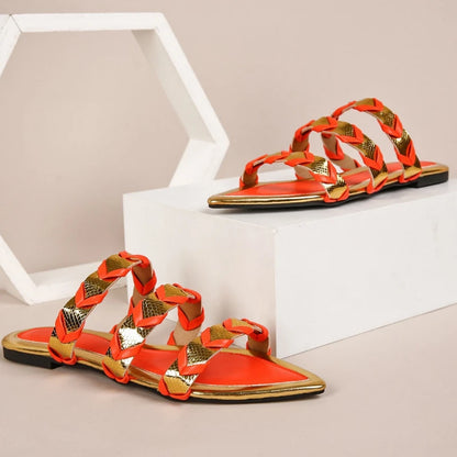 Pointed Toe Weave Flat Slippers