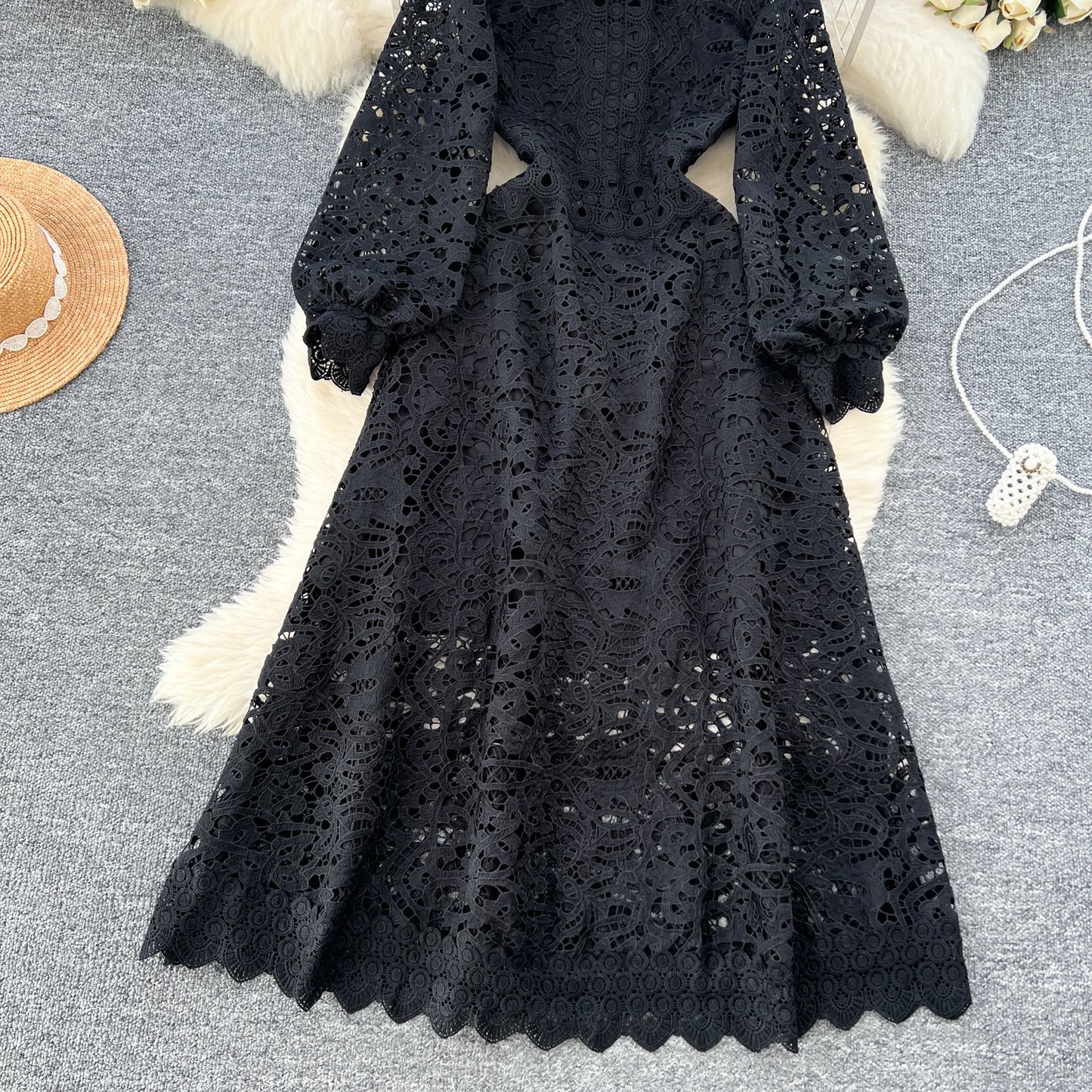 Elegant Long Lantern Sleeves Chic Dresses Fashion