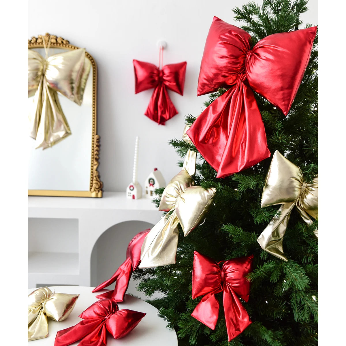 Christmas 3D sequin bow decoration ornament for Christmas tree