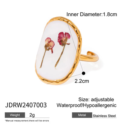 Elegant Gold Plated Style Flower Ring For Women