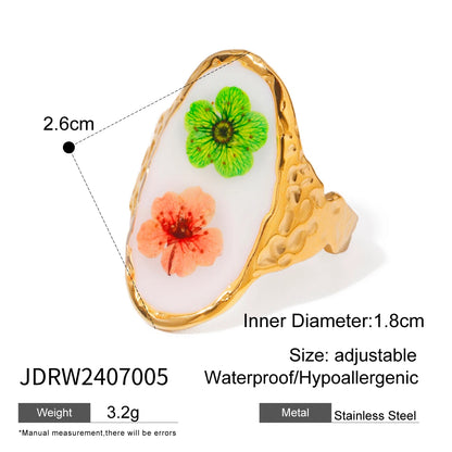 Elegant Gold Plated Style Flower Ring For Women