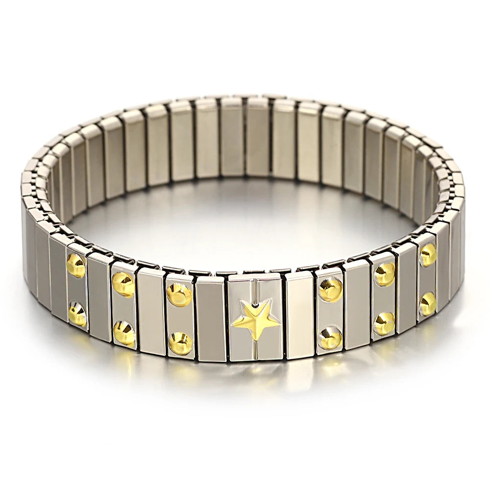 Gold palted Stainless Elastic Bracelet