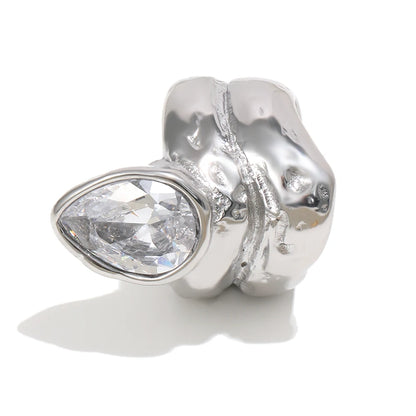 Stainless Steel Trendy Statement Double-layer Water Droplet Zircon Gold Plated Tarnish Free For Jewelry Decoration