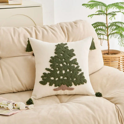 1PC Christmas Cushion Cover Tufting PillowCover for Living Room Sofa Tassel Pillowcase Holiday Decor 45x45/30x50cm