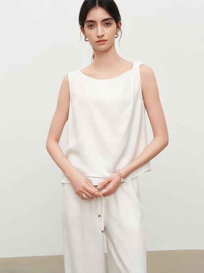 Relaxed Old Money Style White Shirt and Casual Style Pants Set for Women 2026 Summer New Arrival Resort Casual Outfit