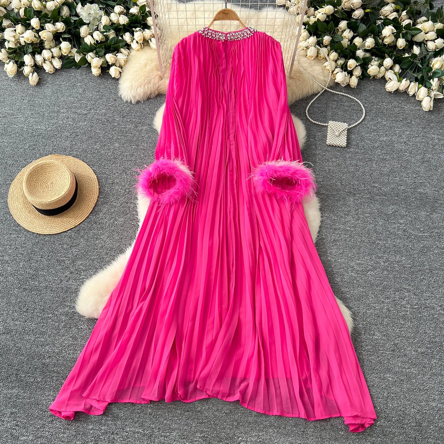 Elegant Loose Dress Women Long Sleeve Casual Dress