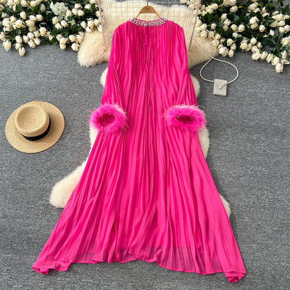 Elegant Loose Dress Women Long Sleeve Casual Dress