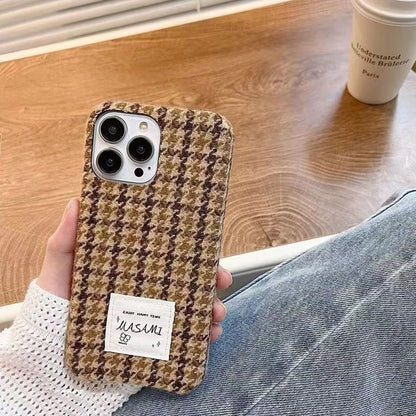 Per iPhone 15 Ins Creative Autumn Gentle Ladies Woven Phone Case per iPhone 14 13 12 Pro Colorful Lens Cover