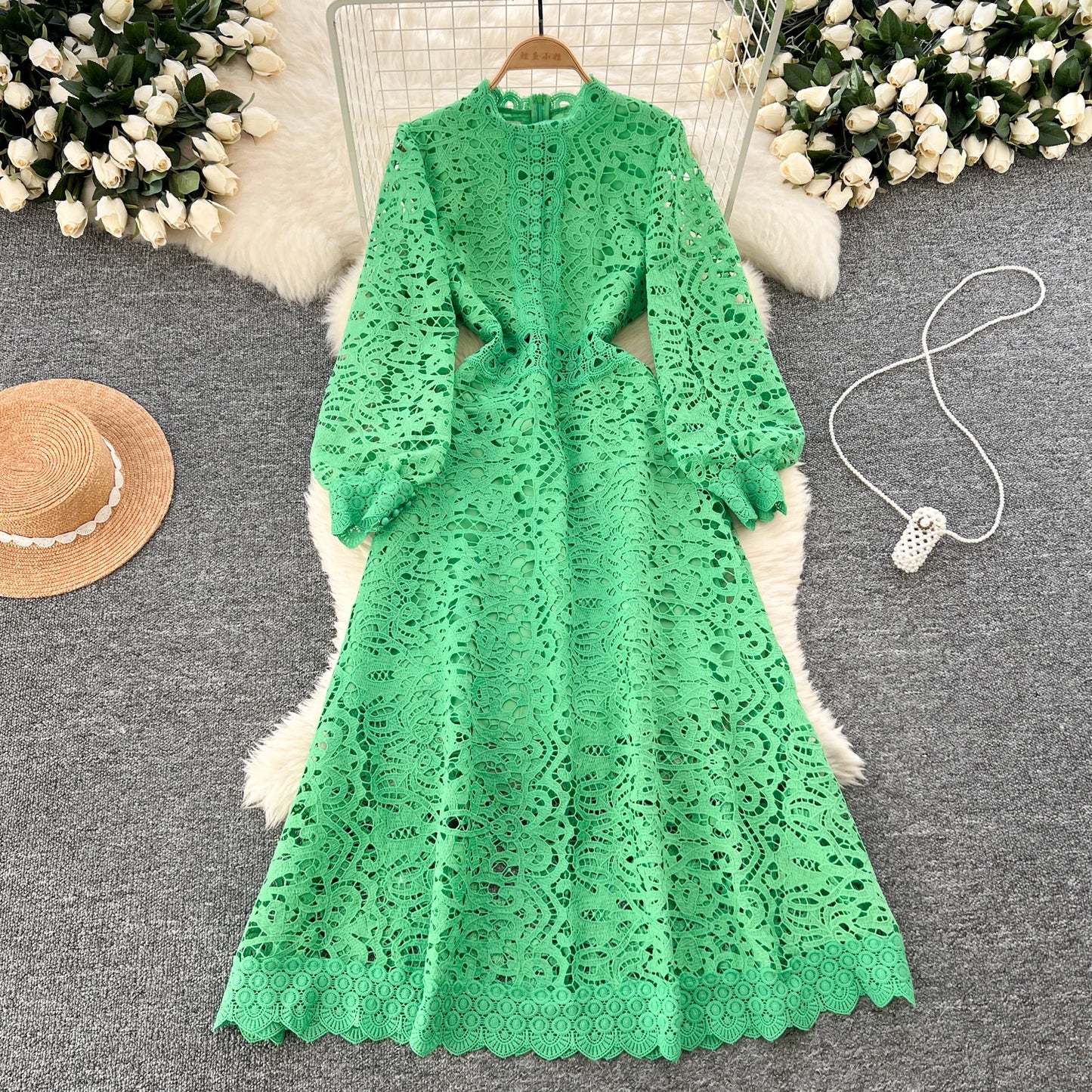 Elegant Long Lantern Sleeves Chic Dresses Fashion