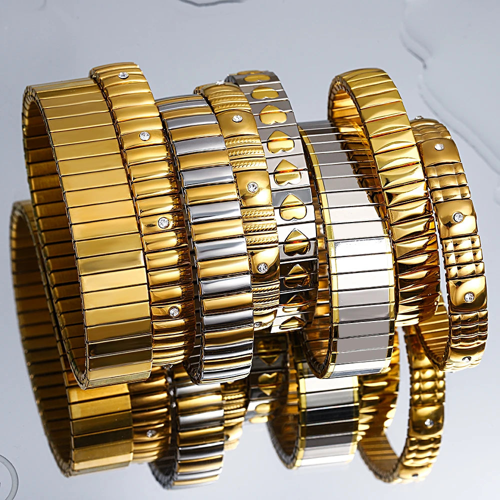 Gold palted Stainless Elastic Bracelet