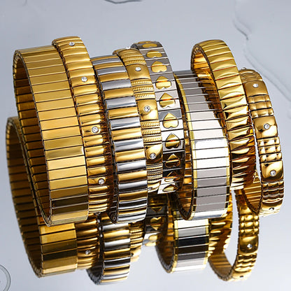 Gold palted Stainless Elastic Bracelet