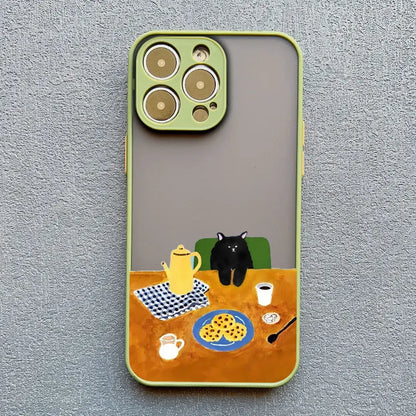 Stacked Cat Phone Case for iPhone 16 15 14 13 12 11 Pro Max 13 12 Mini X XR XS 7 8 Plus Matte Cover Girls Cute Gifts Phone Shell