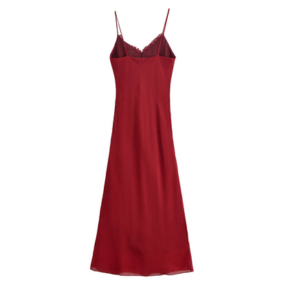 Elegant Long Red Dress