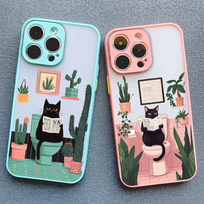 Lovely Cartoon Cat Phone Case For iPhone 17 16 15 Pro Max Plus 11 12 13 Mini 14 Pro Max XR XS X