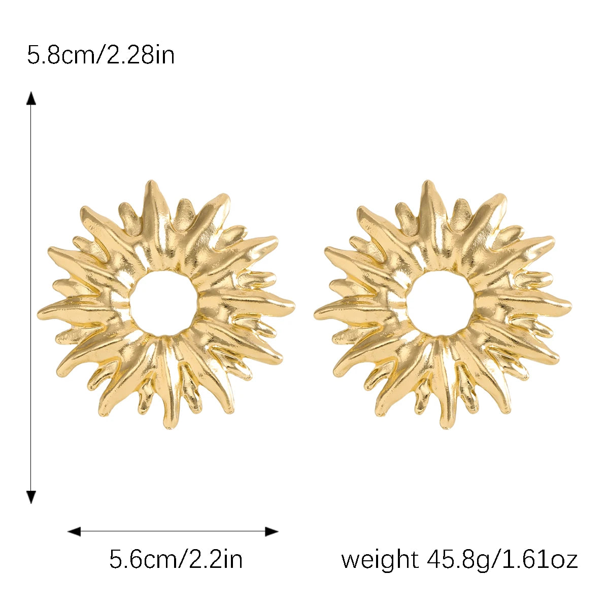 Vintage Earrings for women simple Geometric Sun Earrings Accessories