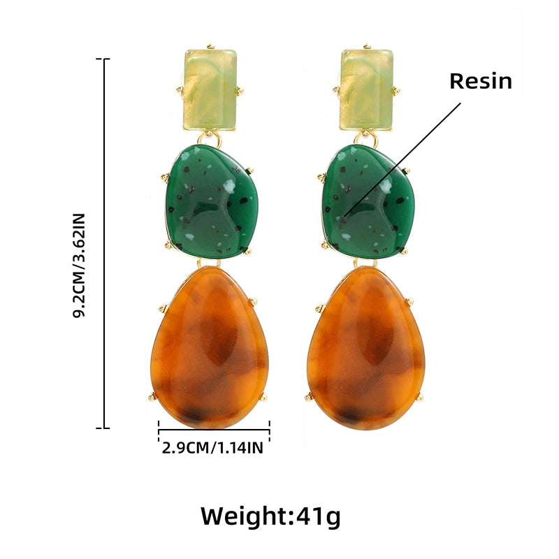 Long Drop Statement Dangle Post Earrings For Women Multi Color Fashion