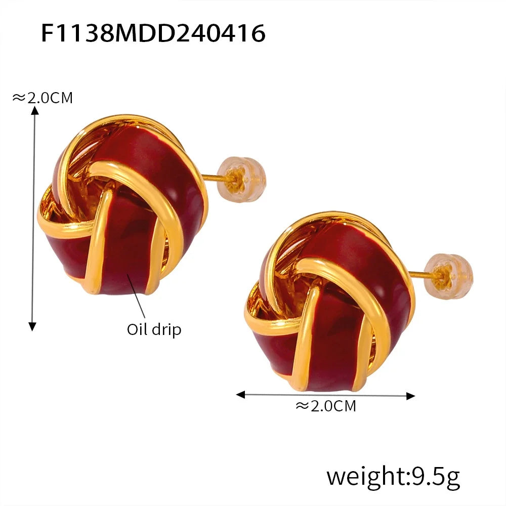 Women's New Earrings Stainless Steel Gold plated