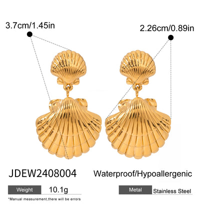 Stainless Waterproof Shell Collection Earrings