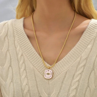 Zodiac Signs Necklace for Women Double Sided Pendant Collar Gold Color Stainless