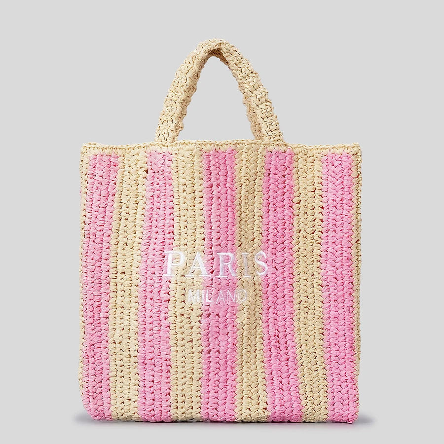 Handbags Summer Striped Straw Bag Candy Color Travel Beach Bag