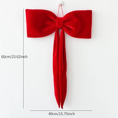 Christmas long velvet bow ornament for Christmas decoration Elegant bow design for tree and home decoration