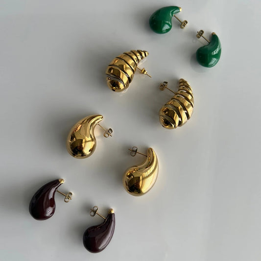 Colored Earring Gold Plated Stainless for Women