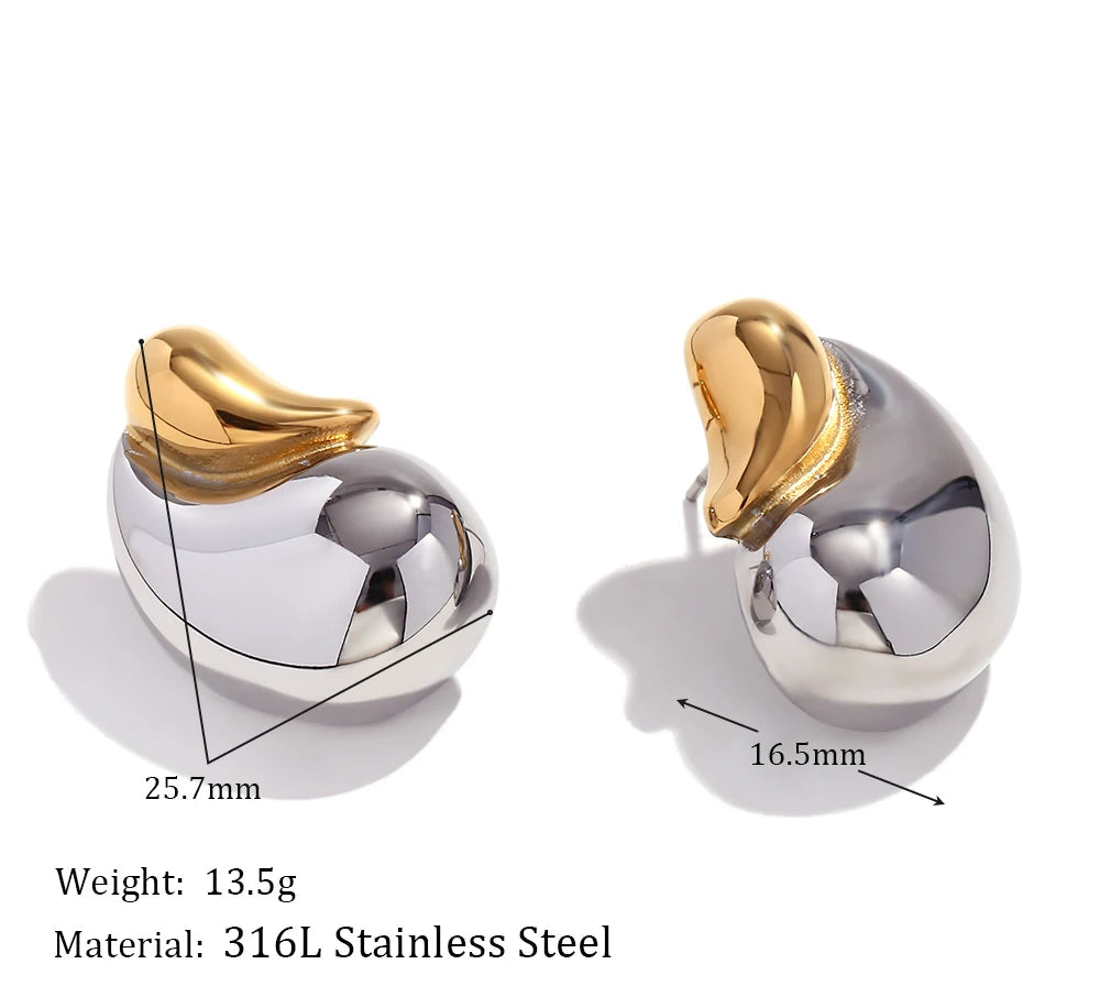 Waterproof Elegant Stainless Earring Steel Plated