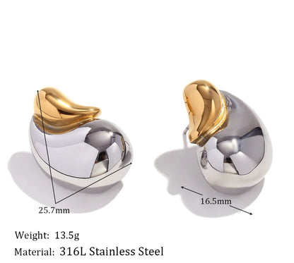 Waterproof Elegant Stainless Earring Steel Plated