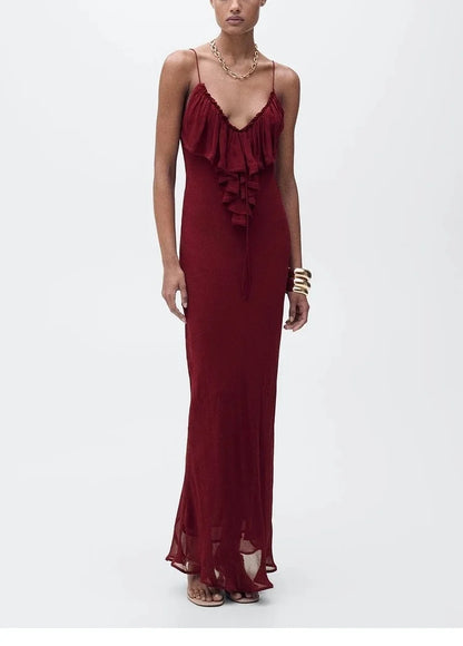 Elegant Long Red Dress