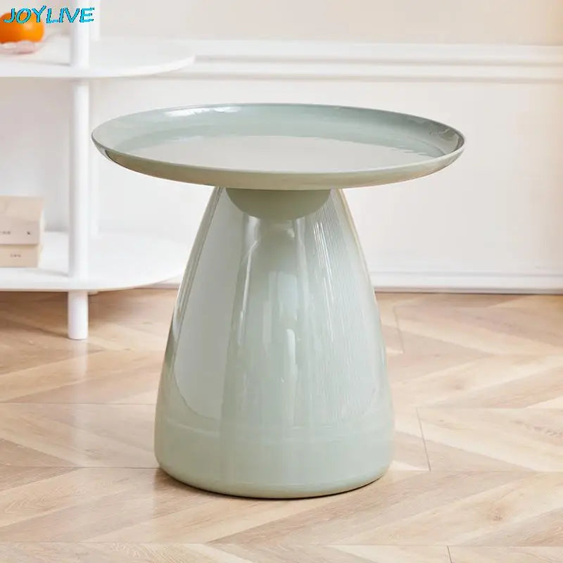 Round Table Plastic Coffee Table Sofa Side Table Simple PET Coffee Table for Home Use Living Room Decoration