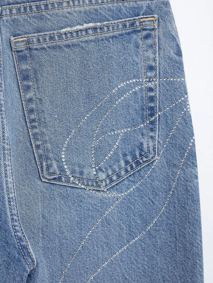 New Fashionable style high waist straight jeans For Women