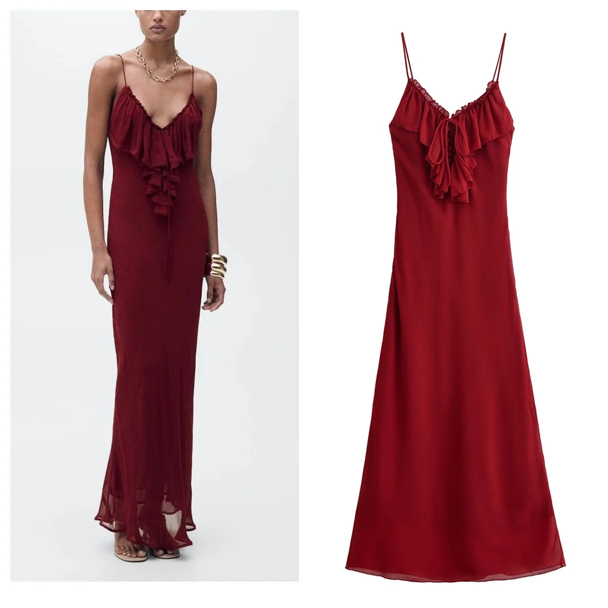 Elegant Long Red Dress