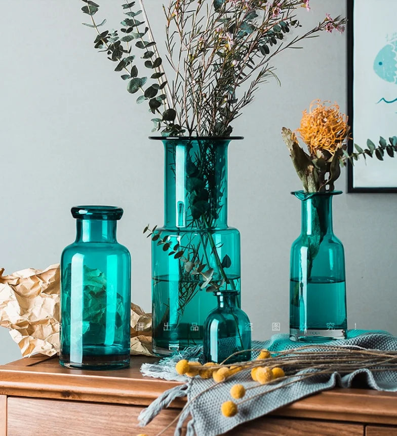 Elegant Blue Vase for Home Transparent