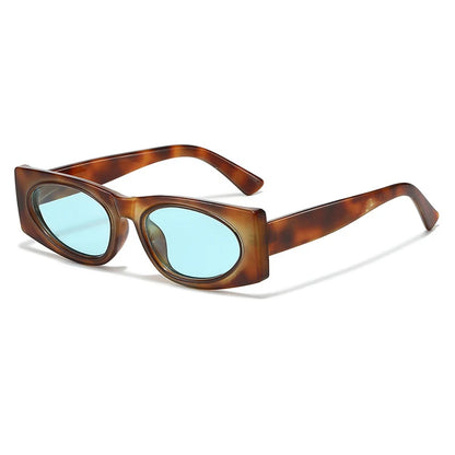 Small Fashion Square Sunglasses Women Brand Designer Leopard Blue Shades UV400 Sun Glasses Female Trending Men Eyewear