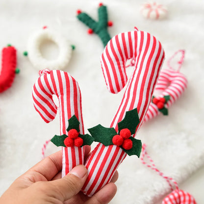 Christmas red berries walking stick decoration