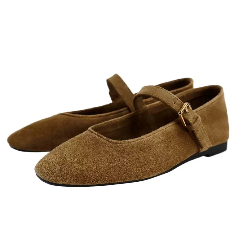 Ballet Flats Women Retro Brown