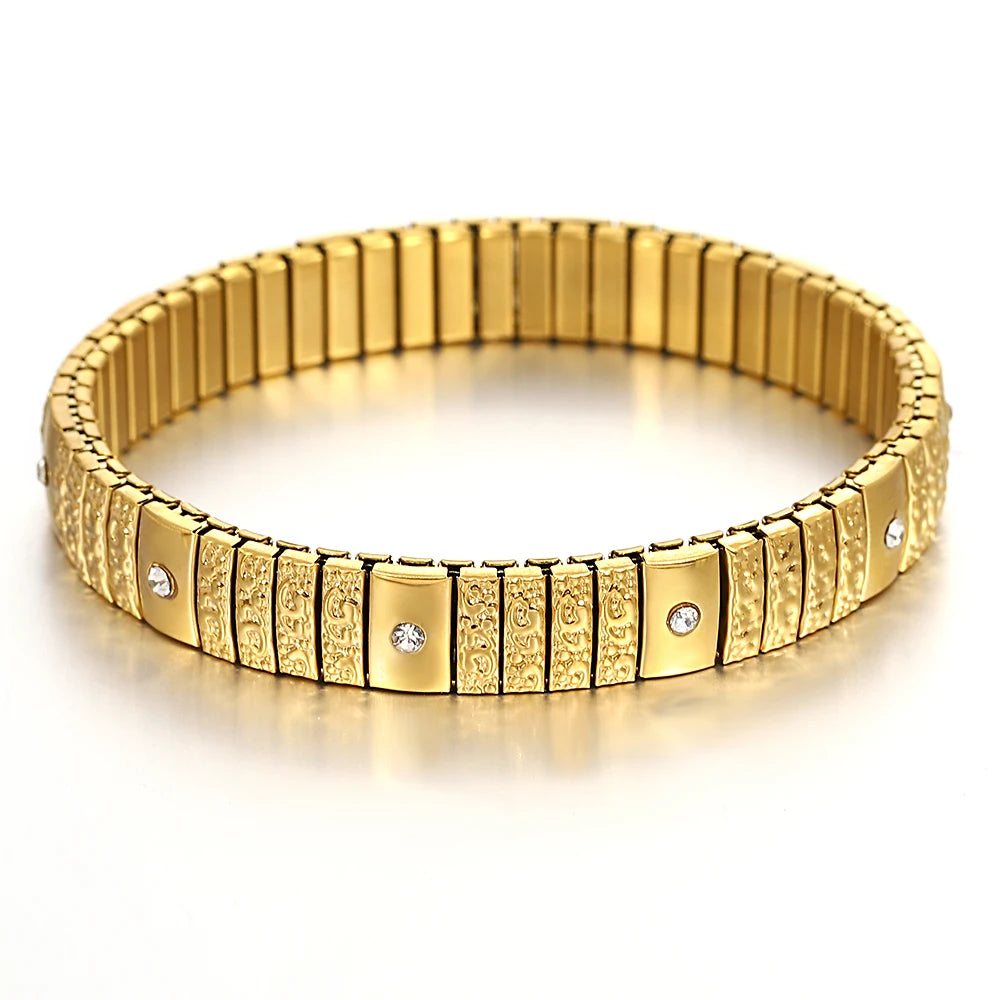 Gold palted Stainless Elastic Bracelet