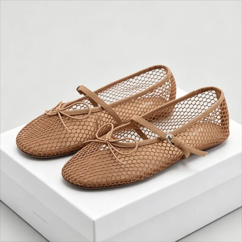 Summer Ballet Flats Women Bow Round Toe Comfortable Casual