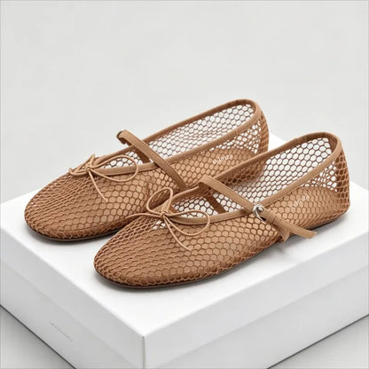 Summer Ballet Flats Women Bow Round Toe Comfortable Casual
