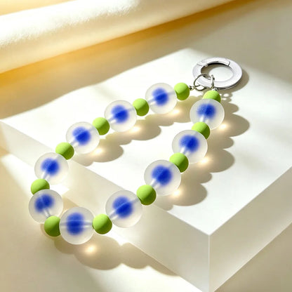 Jelly Colorful Acrylic Beaded Phone Charm Strap Frosted Style Wristlet Lanyard Keychain Pendant for Phone Case Bag Accessories