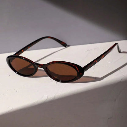 New Women's Oval Leopard & Black Sunglasses