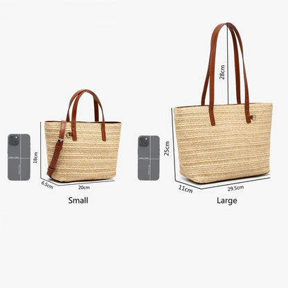 Bohemian Beach Bags for Women Tote Travel Straw Bag Handmade Handbag Bucket Bag Vacation Shoulder Crossbody Bags Shopper