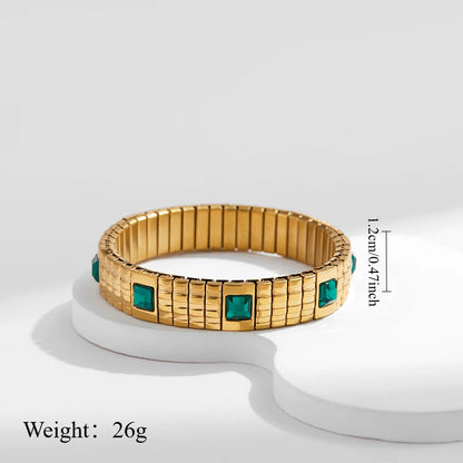 New Gold Plated Stainless Elastic Bracelet For Women
