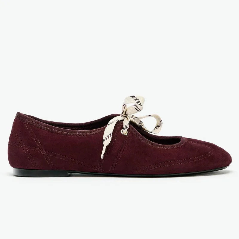Ballet Flats Lace Up Round Toe Shoes Women Shallow Comfy Casual & Soft