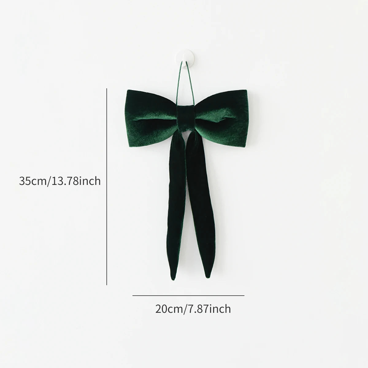 Christmas long velvet bow ornament for Christmas decoration Elegant bow design for tree and home decoration